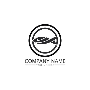 Balık logosu ve su hayvan simgesi yaratıcı vektör sembolü şablonu