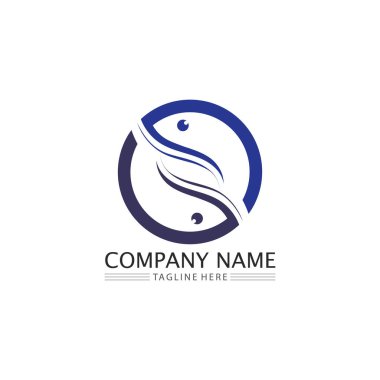 Balık simgeleri su ve hayvanların logo kuyruklarını ve solungaçlarını gösteriyor