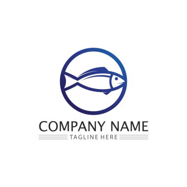 Balık simgeleri su ve hayvanların logo kuyruklarını ve solungaçlarını gösteriyor