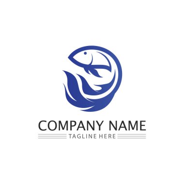 Balık simgeleri su ve hayvanların logo kuyruklarını ve solungaçlarını gösteriyor