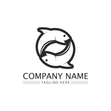 Balık simgeleri su ve hayvanların logo kuyruklarını ve solungaçlarını gösteriyor