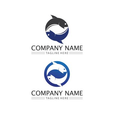 Balık simgeleri su ve hayvanların logo kuyruklarını ve solungaçlarını gösteriyor