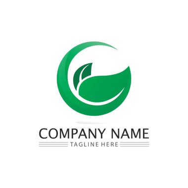 İŞ VECTOR GREEN ECOLOJY DESİGN İKONU 'NUN BAĞIRILMASI VE DOĞAN Ağaç Logosu