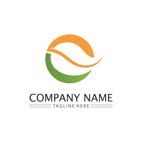 Leaf Nature Tree Logo Business Vector Green Plant Ecologyy Design — стоковий вектор