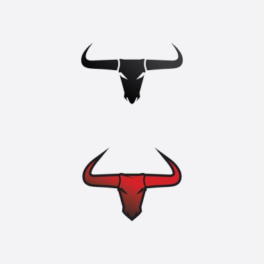 Bufalo başlı inek maskotu logosu spor boynuzu hayvan memelilerinin baş logosu vahşi matador için tasarım vektörü
