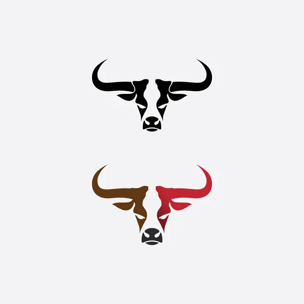 Bull Búfalo Cabeça Vaca Animal Mascote Logotipo Design Vetor Para — Vetor de Stock
