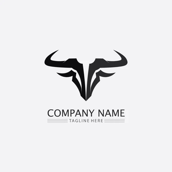 牛水牛の頭牛動物マスコットのロゴデザインベクトル用スポーツホーン水牛の動物哺乳類の頭のロゴ野生のマタドール — ストックベクタ