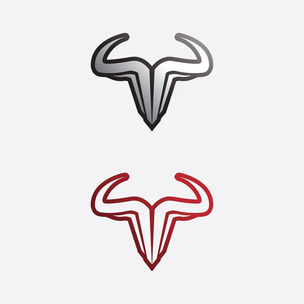Toro Cabeza Búfalo Animal Mascota Logo Diseño Vector Para Deporte — Vector de stock