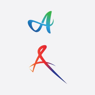 Bir Harf ve yazı tipi logosu Bir Şablon vektör illüstrasyon tasarımı