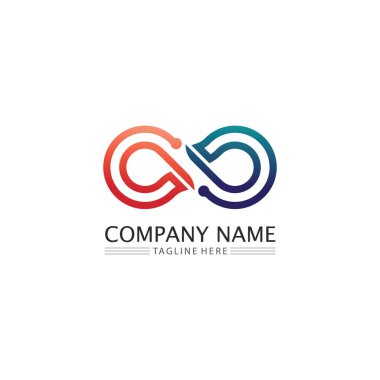 Sonsuzluk tasarım logosu ve 8 simge, vektör, işaret, iş ve kurumsal sonsuzluk sembolü için yaratıcı logo
