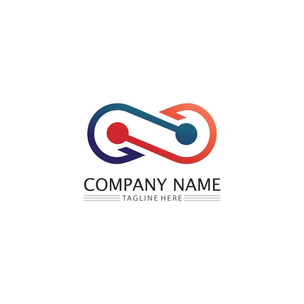 Логотип Бесконечности Дизайн Значок Вектор Знак Творческий Логотип Бизнеса Корпоративной — стоковый вектор