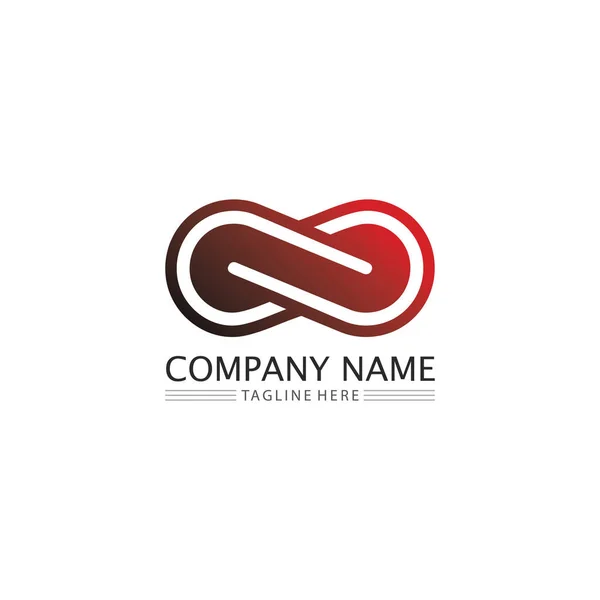 Infinity Design Logo Icona Vettore Segno Logo Creativo Business Simbolo — Vettoriale Stock