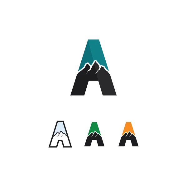 Icône Montagne Logo Iceberg Modèle Illustration Vectorielle — Image vectorielle