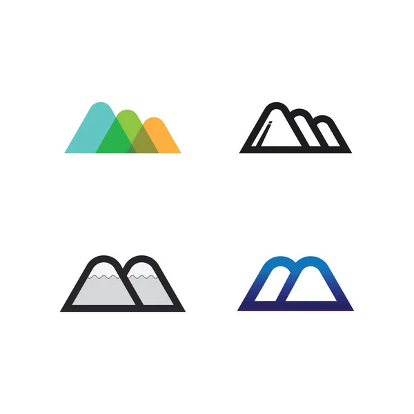 Mountain Icon Logo Ijsberg Template Vector Illustratie Ontwerp — Stockvector