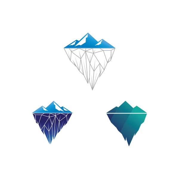 Berg Ikone Logo Und Eisberg Vorlage Vector Illustration Design — Stockvektor