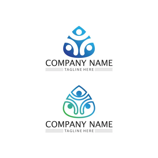 Design Logotipo Humano Pessoal Ícone Cuidados Comunitários Grupo Vetorial — Vetor de Stock