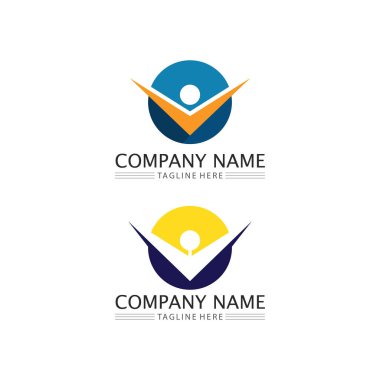 İnsanlar ve insanlar logo tasarımı Toplum bakım ikonu ve vektör grubu