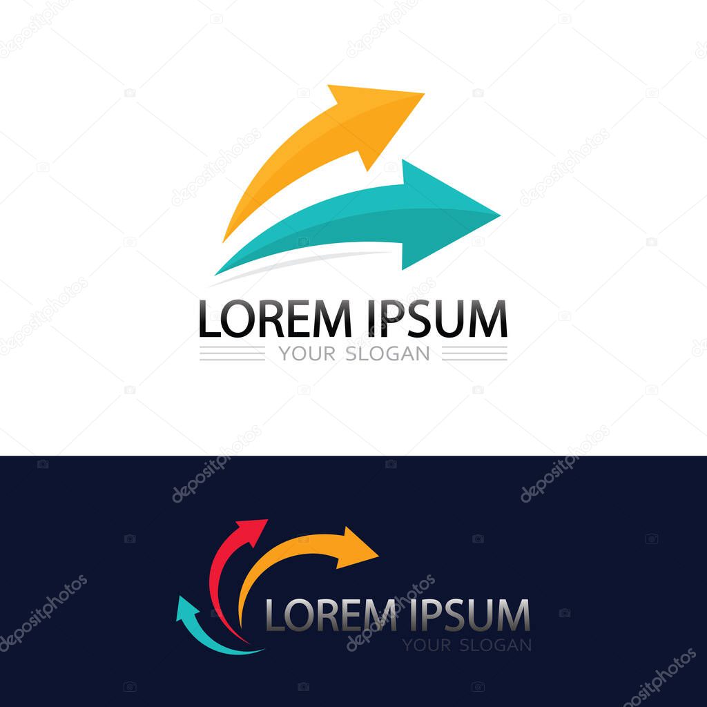 Sleek Gradient Arrow Vector Icon Logo Showing Fast Progress and Innovation Speed