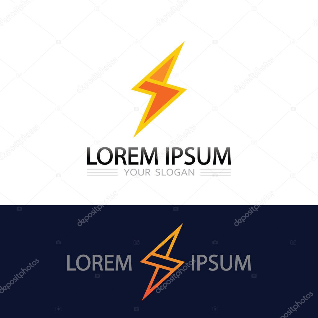 Flash icon vector logo for technology, innovation, and fast digital communication