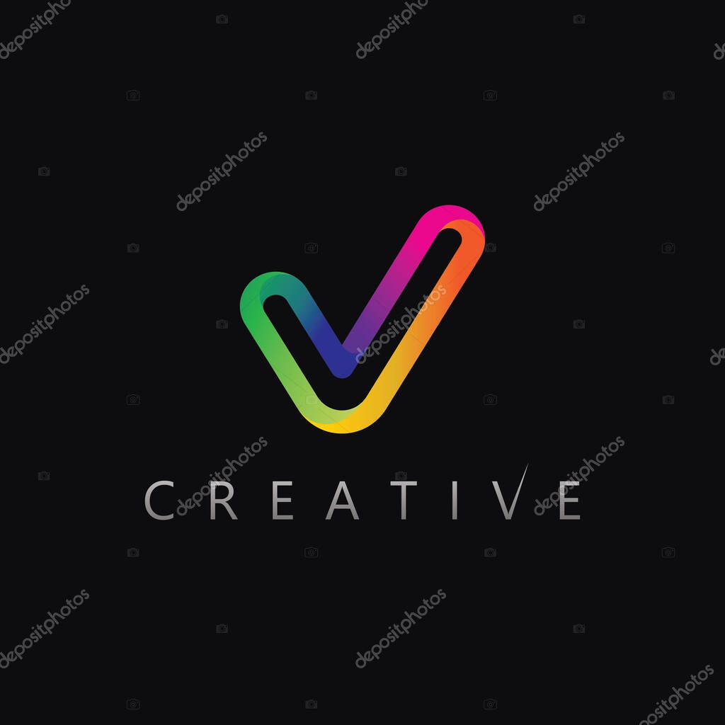 Checkmark Logo with Geometric Balance for Branding and Marketing Use