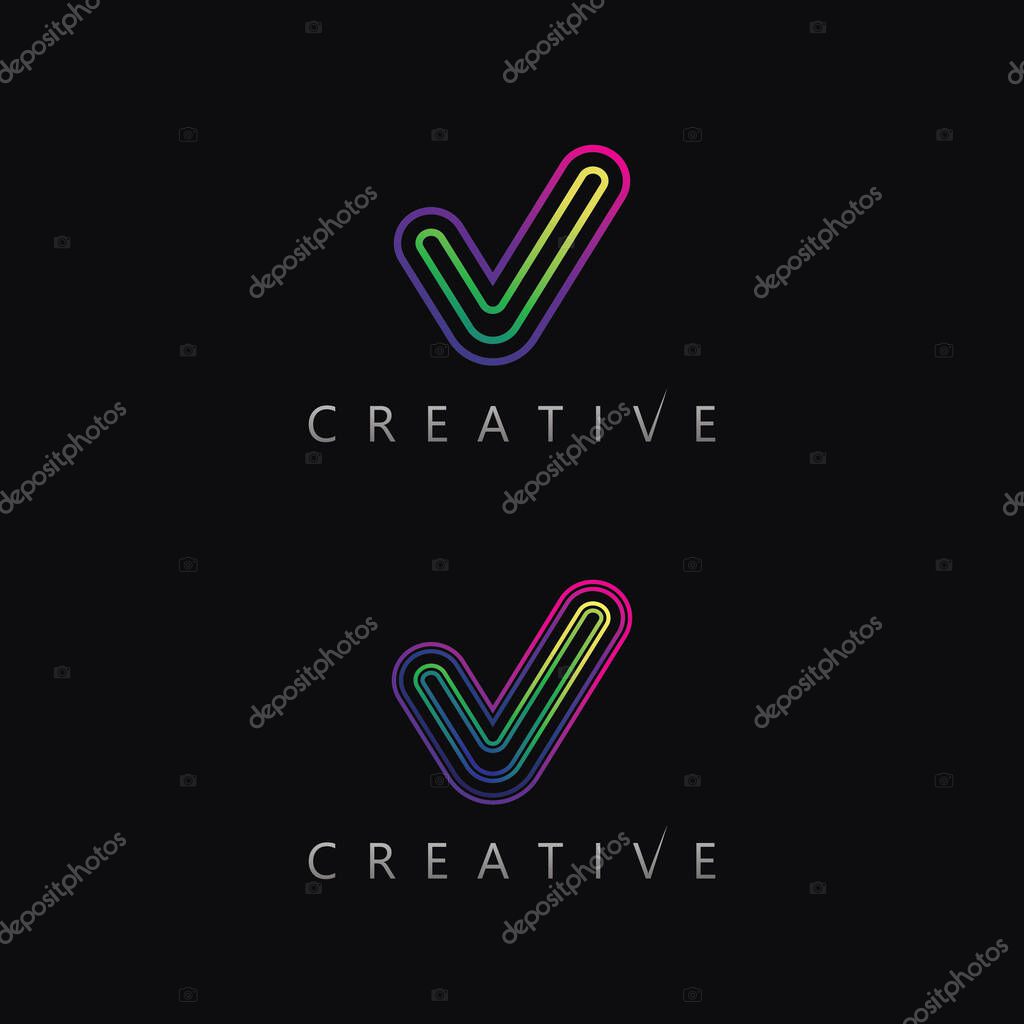 Simple Verified Symbol with V Letter Design for Approval and Success Icon