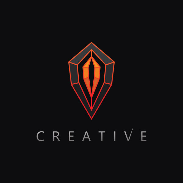 Современный граненый эмблема хрусталя алмаз символ творческого успеха бизнеса и премиум-идентичности