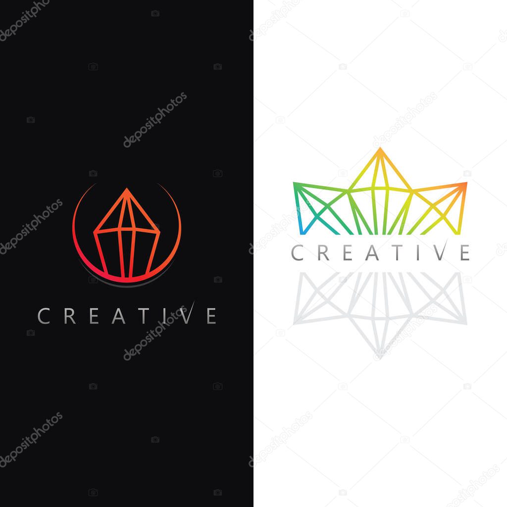 Modern geometric diamond gemstone logo icon design symbolizing clarity brilliance and prestige