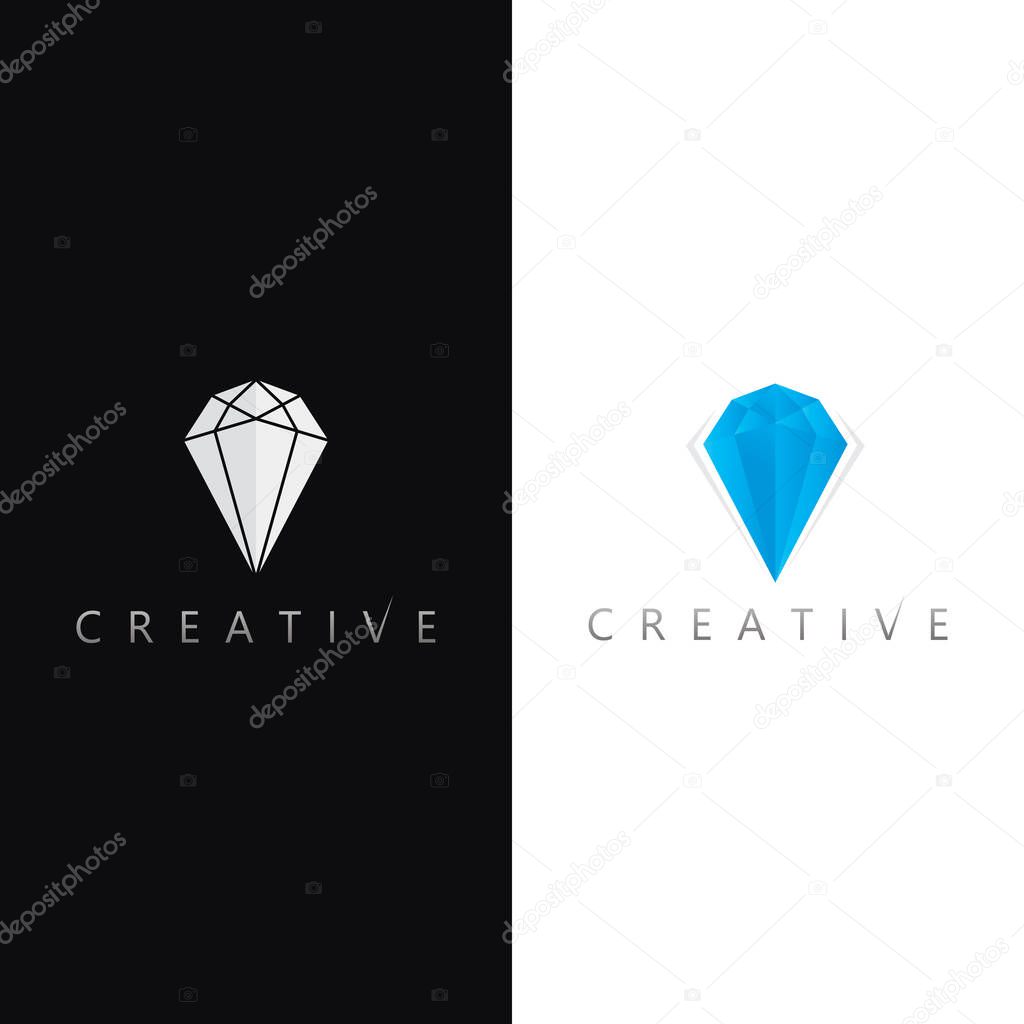 Geometric Diamond Shape Logo for Luxury Jewelry and Beauty Store Branding