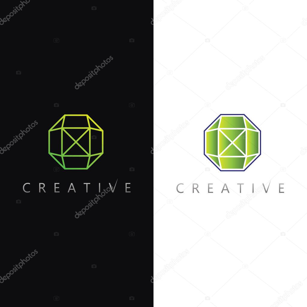 Minimalist Crystal Diamond Icon Vector for Fashion Accessories and Jewelry Company Design