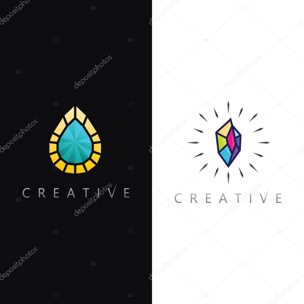 Sparkling Gemstone Vector Logo Design for Beauty Salon and Jewelry Shop Branding Style
