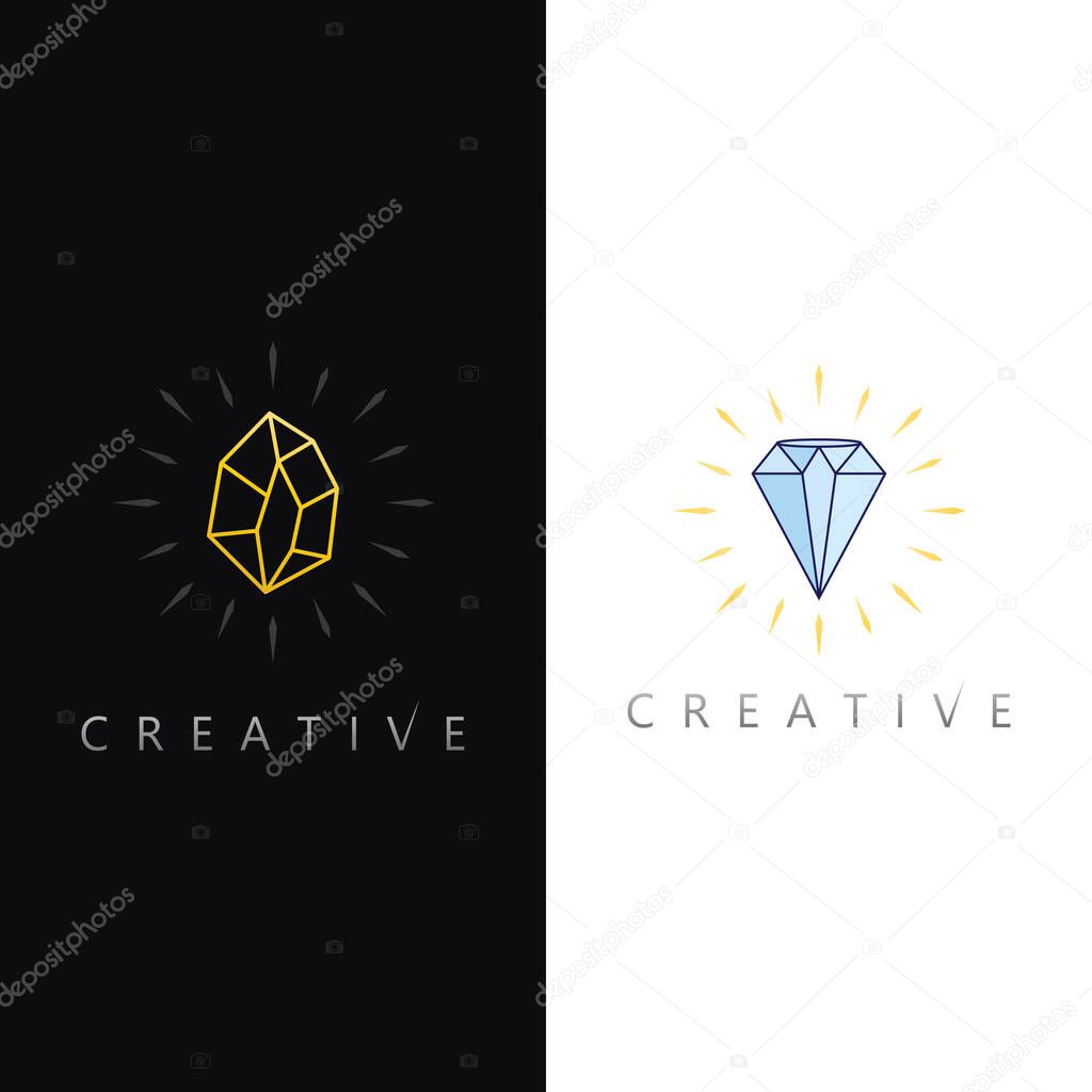 Precious Crystal Gem Logo Vector for High-End Jewelry, Beauty, and Luxury Companies