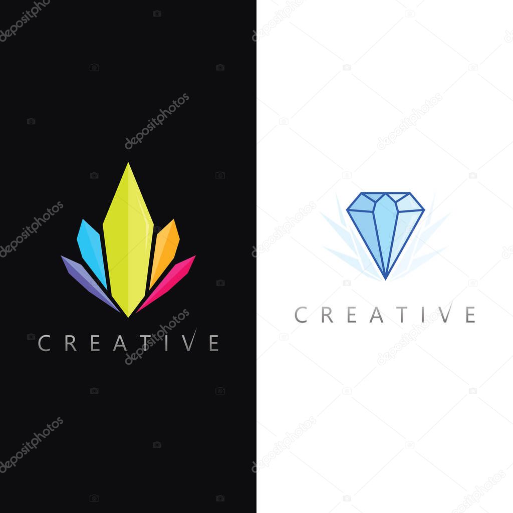 Gradient Diamond Shape Icon Design for Jewelry Brand and Elegant Fashion Business