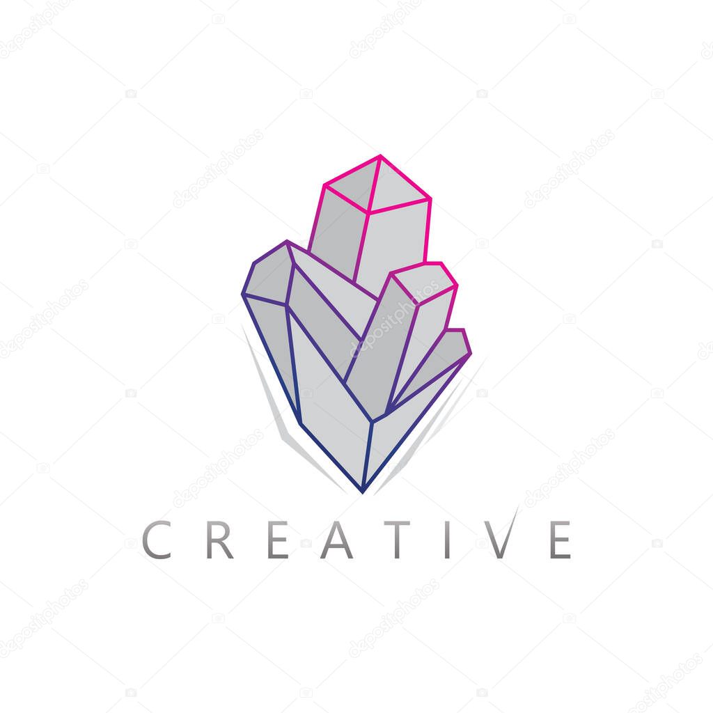 Geometric Gemstone Diamond Symbol Logo for Modern Jewelry and Fashion Luxury Company