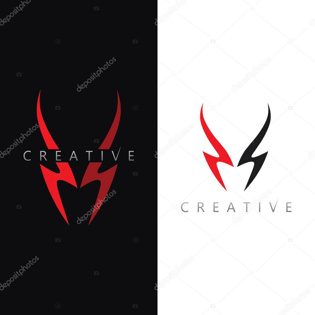 Elegant horn logo design with abstract animal horn shape for modern branding identity