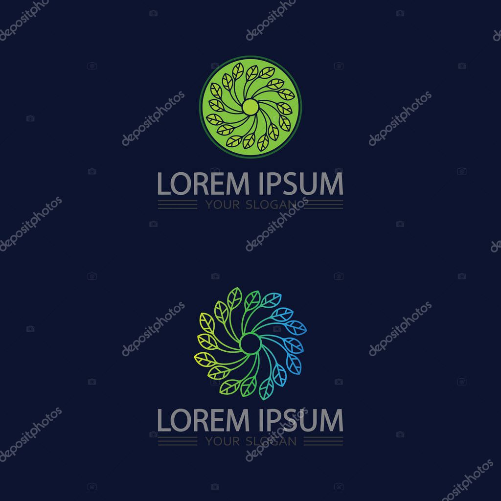 Stylish botanical leaf emblem representing sustainability, renewal, and organic design