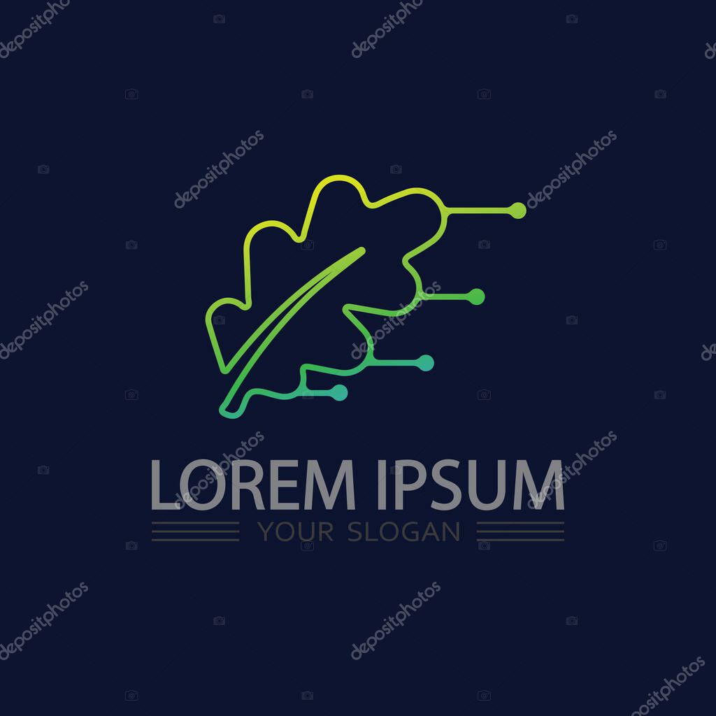 Elegant curved leaf icon symbolizing fresh nature and organic lifestyle harmony