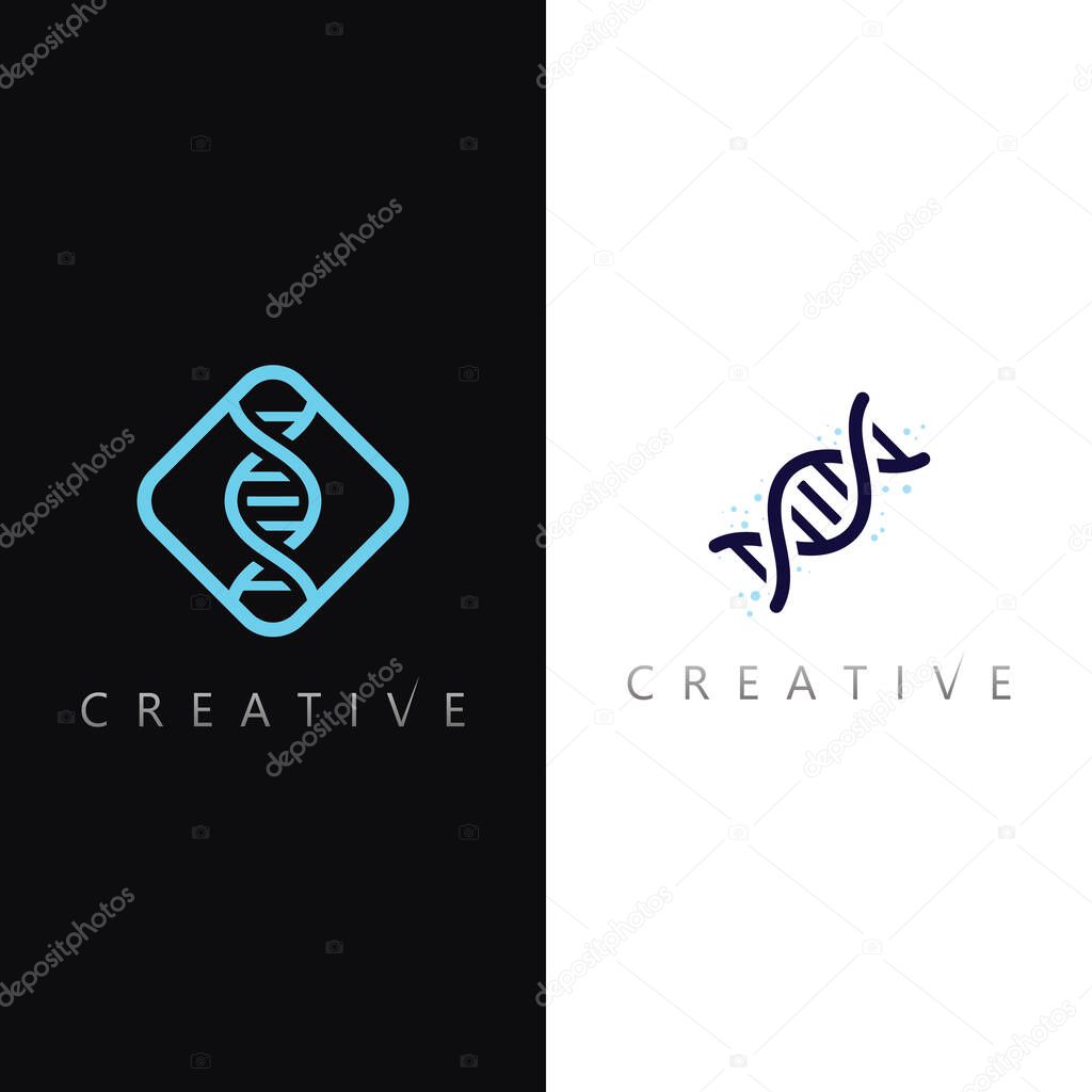 Modern DNA Helix Vector Logo Symbolizing Genetic Innovation and Advanced Biotechnology Concepts