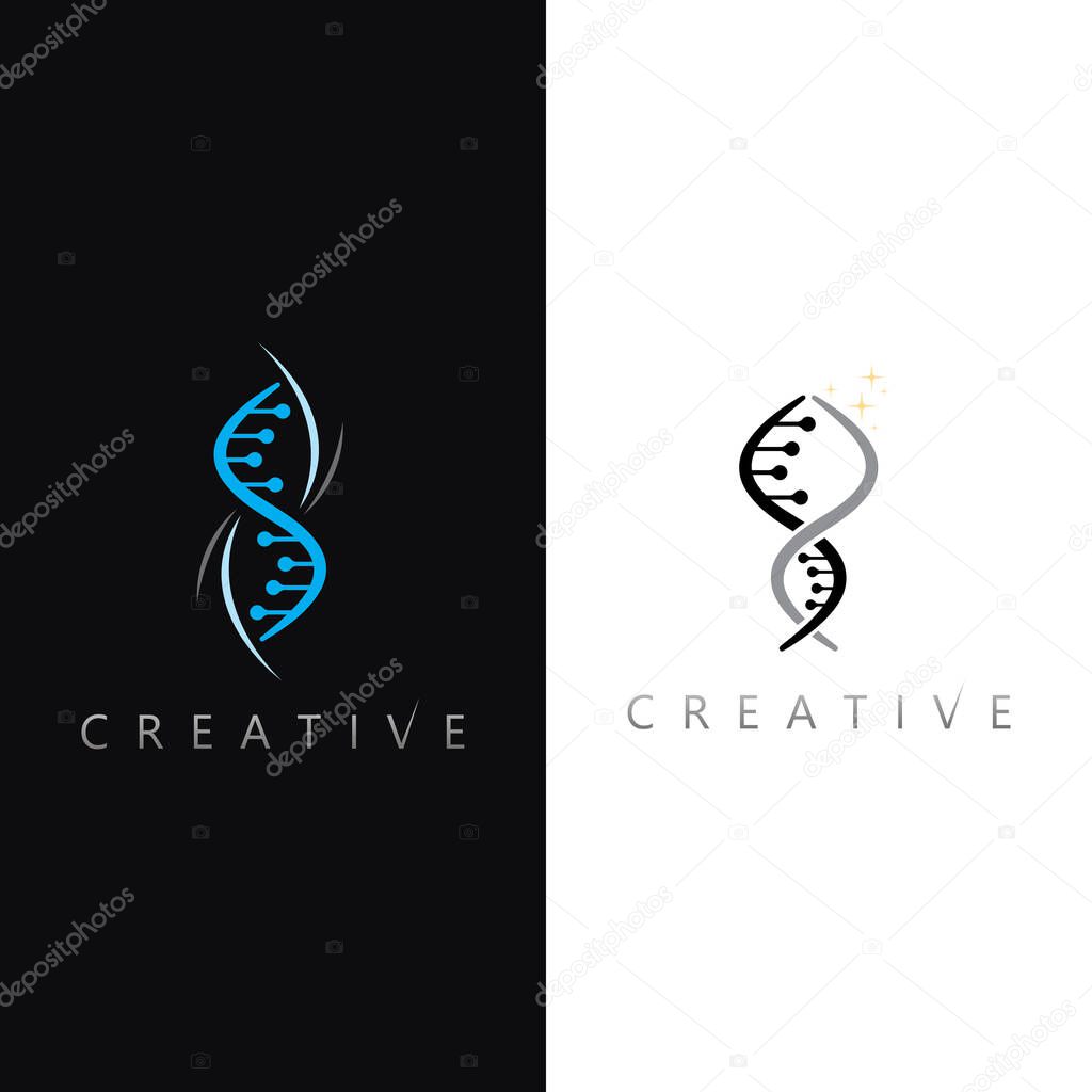 Elegant Double Helix DNA Icon Design Representing Molecular Structure and Scientific Research