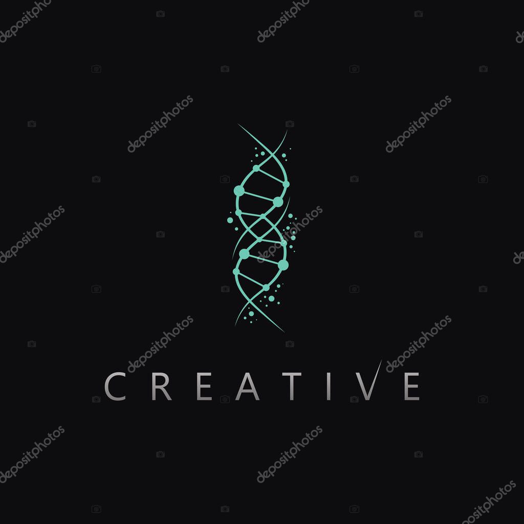 Distinctive DNA Strand Logo Design Representing Future Biotechnology and Scientific Evolution