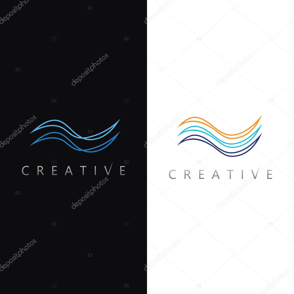 Smooth Ocean Wave Symbol Icon Design for Professional Corporate Brand Visual Identity