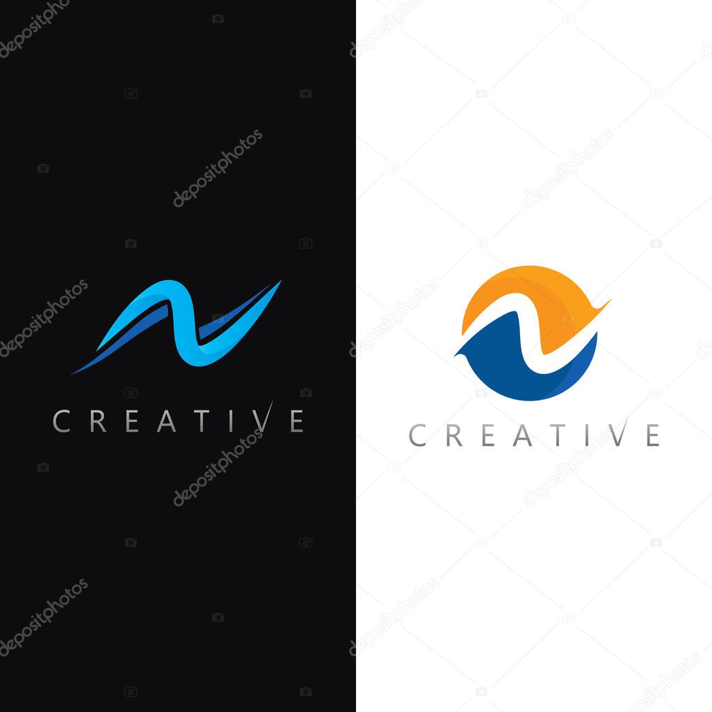 Blue Water Motion Line Art Logo Designed for Premium Branding and Visual Appeal
