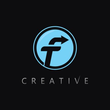 Yenilikçi Şirketler için Dijital Piksel Elementleri gösteren F Harfi Sembolü