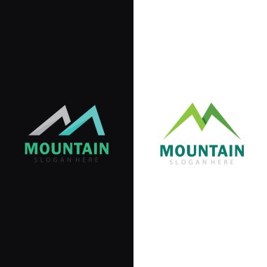 Modern Açık Hava Macerası Markası Kimliği için Şık Dağ Zirvesi Logosu Tasarımı