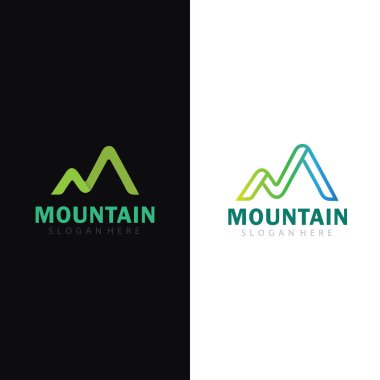 Modern Dağ Tepesi Veri Simgesi Gezi ve Seyahat Yaşam Tarzı Markaları