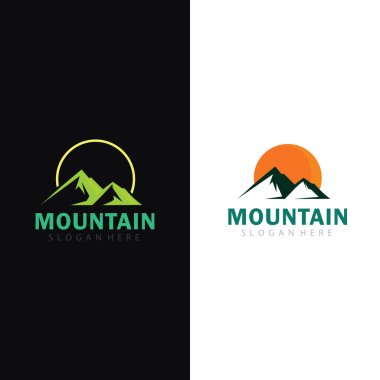 Cesur Dağ Zirvesi Amblemi Açık Hava Spor ve Macera Şirketleri İçin Uygun Tasarım