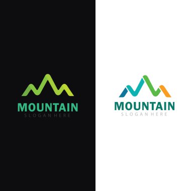 Profesyonel Açık Hava Eylem Hizmetleri ve Ajansları için Keskin Dağ Uçurumu Sembol Logosu