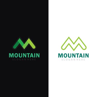 Doğaya İlham Veren İş Kimliği Tasarımı İçin Basit Dağ Sembolü Logo Vektörü Simgesi Simgesi