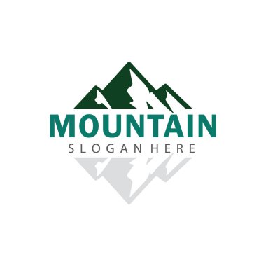 Dağ Logosu Vektör Simgesi Macera Yürüyüşü ve Keşif Markası Tasarımı