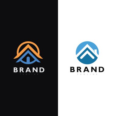 Profesyonel Gayrimenkul Markalaşması için Zarif Ev İnşaat Logosu Tasarımı