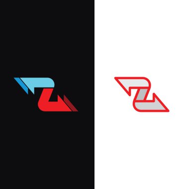 Güçlü markalaşma kimlik kavramı için güçlü kalın Z harfi logo vektör sembolü